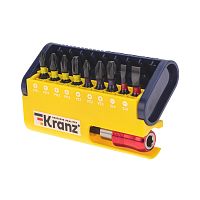 KR-92-0466 Набор бит с магнитным держателем пластиковый кейс 10 шт Kranz 