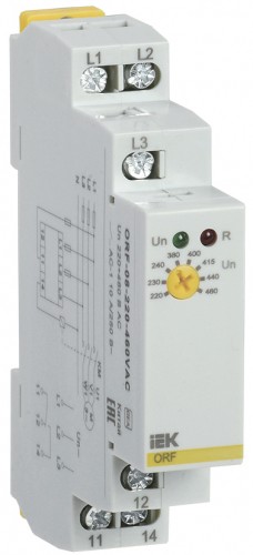 Реле фаз ORF 08 3ф 220-460В AC IEK ORF-08-220-460VAC в г. Санкт-Петербург 