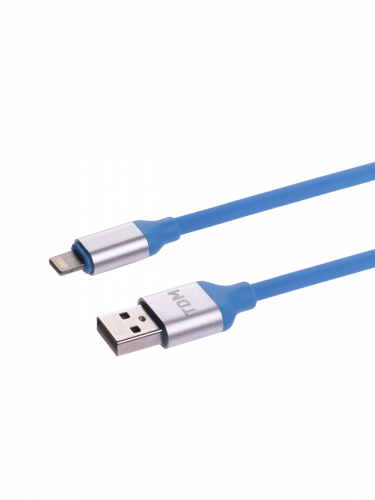 Дата-кабель, ДК 18, USB - Lightning, 1 м, силиконовая оплетка, голубой, TDM в г. Санкт-Петербург  фото 3
