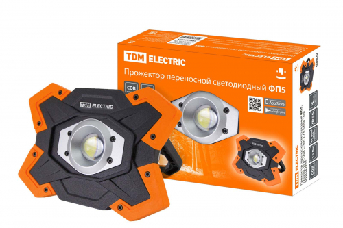 Прожектор переносной светодиодный ФП5, 15 Вт, 1250 лм, Li-Ion 3.7 B 6.6 A*ч, USB, TDM в г. Санкт-Петербург 