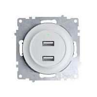 2260089 Розетка USB 2-м СП Florence 16А IP20 с подсветкой механизм бел. (1E10351300) OneKeyElectro 