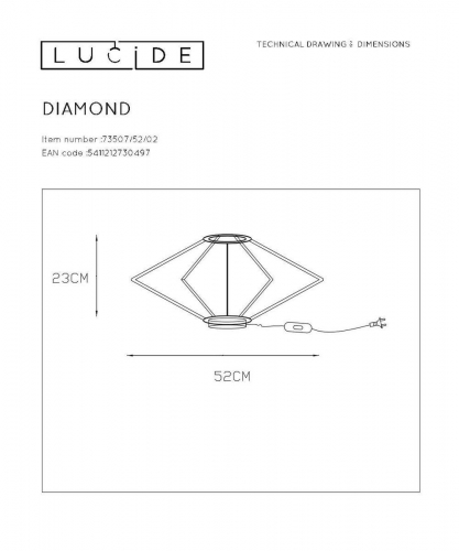 Настольная лампа Lucide Diamond 73507/52/02 в г. Санкт-Петербург  фото 2