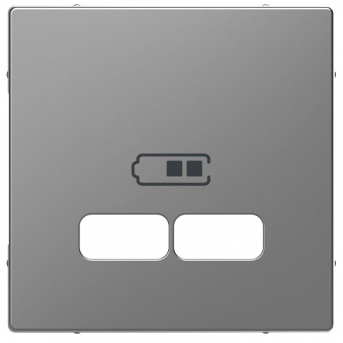 Накладка центральная Merten D-Life для механизма USB 2.1А SD нерж. сталь SchE MTN4367-6036