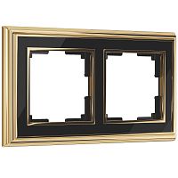 Рамка на 2 поста (золото/черный) WL17-Frame-02 в г. Санкт-Петербург 