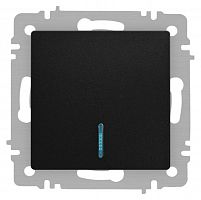 Б0063431 Выключатель 1-кл. СП Accent 6-102-05 10А IP20 250В с подсветкой AL/CU антрацит Intro Б0063475