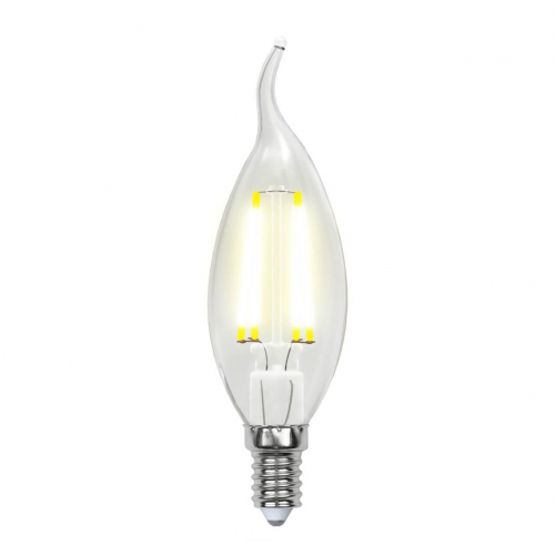 Лампа светодиодная филаментная Uniel E14 6W 3000K прозрачная LED-CW35-6W/WW/E14/CL GLA01TR UL-00002199 в г. Санкт-Петербург 