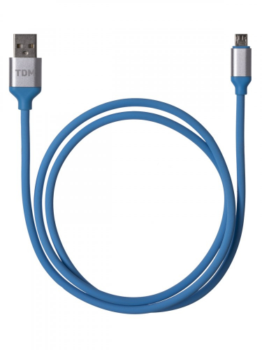 SQ1810-0316 Дата-кабель, ДК 16, USB - micro USB, 1 м, силиконовая оплетка, голубой, TDM