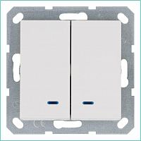 G3023NW Выключатель 2-кл. 10А IP20 с подсветкой механизм бел. глянцевый Jasmart 