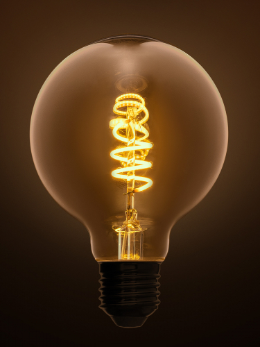 Лампа светодиодная «Винтаж» золотистая G95 (со спиралью), 4 Вт, 230 В, 2700 К, E27 (шар) TDM в г. Санкт-Петербург  фото 3