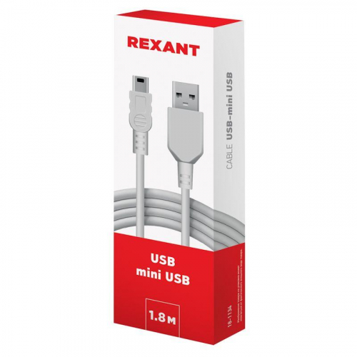 Шнур mini USB (male) - USB-A (male) 1.8м Rexant 18-1134 в г. Санкт-Петербург 