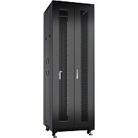 9753c Шкаф монтажный телекоммуникационный напольн. ND-05C-47U60/120-BK 19дюйм 47U 600х1200х2277мм для распределит. и серверн. оборудования; передн. и задн. двойн. перфорир. двери ручки с замком RAL 9004 черн. Cabeus 