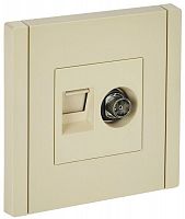 FP-AK20-2-K10 Розетка 2-м TV+RJ45 кат.6 FORTE&PIANO FP437 ваниль IEK 
