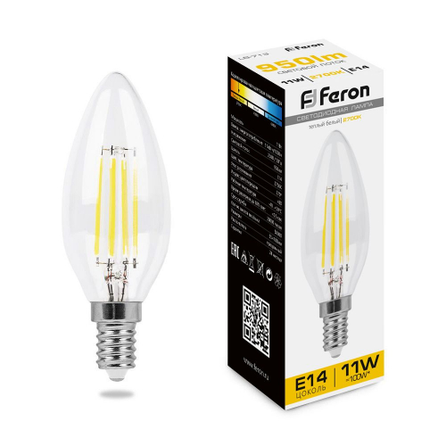 Лампа светодиодная Feron LB-713 Свеча E14 11W 230V 2700K 38006 в г. Санкт-Петербург 