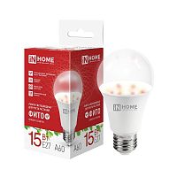 4690612065687 Лампа светодиодная LED-A60 PRO-ФИТО 15Вт полный спектр E27 В230 IN HOME 