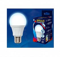 UL-00002003 Лампа светодиодная LED-A60 8W/DW/E27/FR PLP01WH Яркая 8Вт грушевидная матовая 6500К холод. бел. E27 (упак. картон) Uniel 