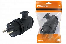 SQ0612-0004 Вилка угловая с ушком каучук 2Р+РЕ 16А 250В IP44 TDM