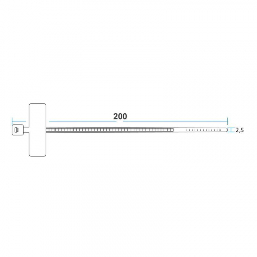 Хомут кабельный 2.5х200 нейл. под маркер бел. (уп.100шт) Rexant 07-0206 в г. Санкт-Петербург  фото 2