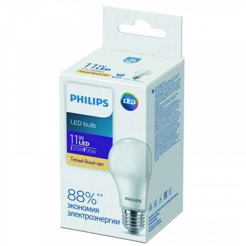 Лампа светодиодная Ecohome LED Bulb 11W E27 3000К 1PF Philips 929002299567 в г. Санкт-Петербург 