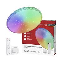 4690612058900 Светильник светодиодный COMFORT MYSTERY-RGB 125Вт 3000-6500К 10000лм 230В 500х80мм с пультом ДУ IN HOME 