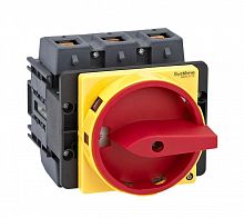 MSD125310R Выключатель-разъединитель 3п 125А IP20 с красн. рукоят. на дверцу 4 винтами с замком SE 
