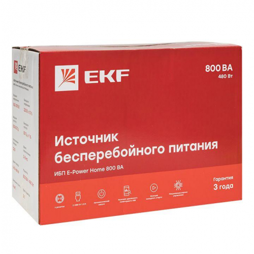 Источник бесперебойного питания линейно-интерактивный E-Power Home 800ВА PROxima EKF SSW-800 в г. Санкт-Петербург  фото 4
