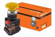 SQ0704-0036 Кнопка AEА-22 "Грибок" желтый d22мм 1з+1р TDM