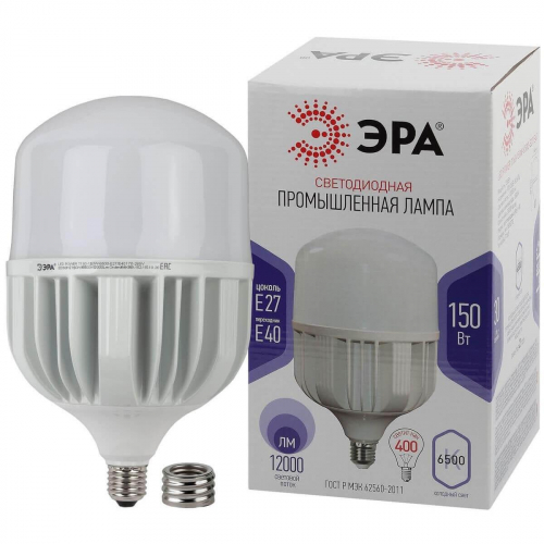 Лампа светодиодная сверхмощная ЭРА E27/E40 150W 6500K матовая LED POWER T160-150W-6500-E27/E40 Б0049106 в г. Санкт-Петербург 