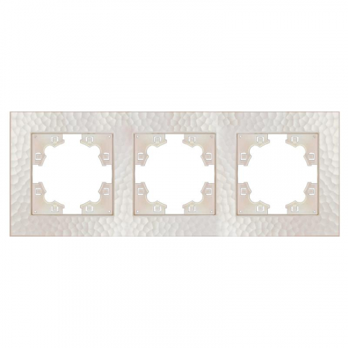 A10045-OBr Рамка 3-м Афина фактурная универс. жемчуж. Universal A10045-Obr