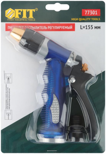 77301 Пистолет для полива регулируемый Профи 155мм син. FIT  фото 3