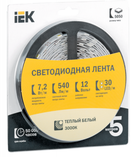 IEK Лента LED 5м блистер LSR-3528W-WW120-9,6-IP20-12V в г. Санкт-Петербург 