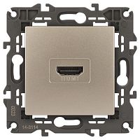 Б0034335 Розетка 14-3114-04 HDMI Elegance шампань ЭРА 