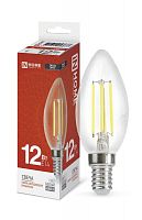 4690612053677 Лампа светодиодная LED-СВЕЧА-deco 12Вт 230В E14 4000К 1350лм прозрачная IN HOME 
