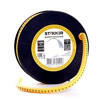 Кабель-маркер "7" для провода сеч.4мм2 STEKKER CBMR40-7 , желтый, упаковка 500 шт 39117 в г. Санкт-Петербург 