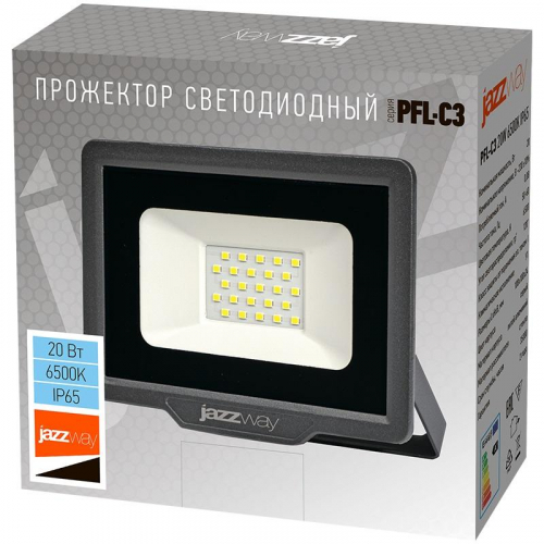 Прожектор светодиодный PFL-C3 20Вт 6500К IP65 ДО закален. прозр. стекло JazzWay 5023543A в г. Санкт-Петербург  фото 5