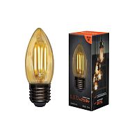 Лампа филаментная Свеча CN35 9.5Вт 950лм 2400К E27 золот. колба Rexant 604-100 в г. Санкт-Петербург 