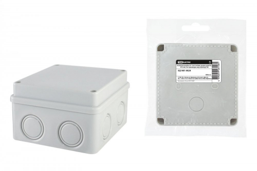 SQ1401-0824 Распаячная коробка ОП 110х110х70мм, крышка на винтах, IP55, 8вх., без гермовводов, инд. штрихкод TDM