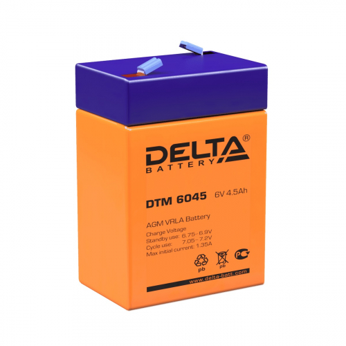 Аккумулятор UPS 6В 4.5А.ч Delta DTM 6045 в г. Санкт-Петербург 
