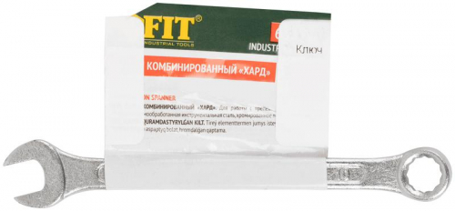 63140 Ключ комбинированный "Хард" хромированное покрытие 10мм FIT  фото 3