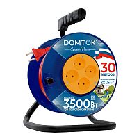 2446 Удлинитель на катушке 4х30м без заземл. 16А IP20 3.5кВт ПВС 2х1.5 DOMTOK 
