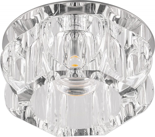 Светильник встраиваемый светодиодный Feron JD159 потолочный 10W 3000K прозрачный хром 27822 в г. Санкт-Петербург 