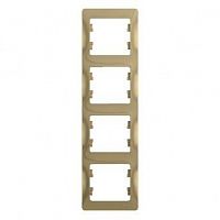 GSL000408 Рамка 4-м Glossa вертикал. титан SE 