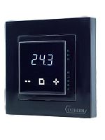 Extherm ET-43(b) Термостат програмируемый с сенсорными кнопками и датчиком темпер. пола без расписания совместим с рамками с внутрен. размером 56х56мм Schneider Unica Exxact и Legrand Valena черн. 