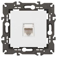 Б0034302 Розетка компьютерная 1-м Elegance 14-3107-01 RJ45 IP20 механизм бел. Эра 