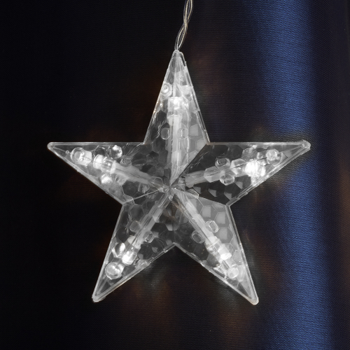 Светодиодная гирлянда Feron CL29 бахрома Звезды  3*1м  + 3м 230V 5000K, статичная, c питанием от сети, прозрачный шнур 48614 в г. Санкт-Петербург  фото 2