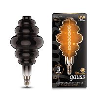 159802008 Лампа светодиодная филаментная Black Filament 8Вт Honeycomb тонированная 2700К тепл. бел. E27 380лм GAUSS 