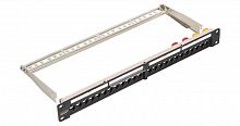 NMC-RP24-LS2-1U-MT Панель коммутационная для системы мониторинга Ver.2 19дюйм 1U наборная под 24 модуля типа Keystone серии LS UTP/STP с заземлением с органайзером черн. NIKOMAX 