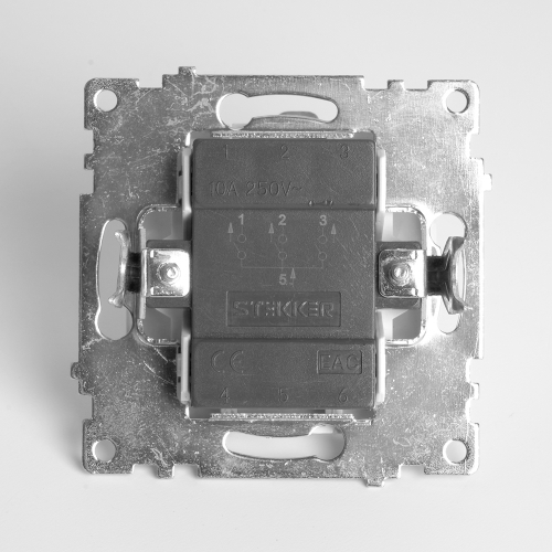Выключатель 2-клавишный (механизм), STEKKER GLS10-7104-01, 250V, 10А, серия Катрин, белый 49171 в г. Санкт-Петербург  фото 5