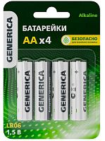 Элемент питания алкалиновый AA/LR6 Alkaline (блист.4шт) GENERICA ABT-LR06-ST-L04-G в г. Санкт-Петербург 