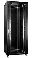 8577c Шкаф монтажный телекоммуникационный 19дюйм напольный для распред. и серверного оборудования 42U 800х800х2055мм (ШхГхВ) передняя стеклянная и задняя сплошная металлическая двери ручка с замком SH-05C-42U80/80-BK RAL 9004 черн. Cabeus 
