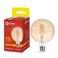 4690612056067 Лампа светодиодная филаментная LED-GL95СR-deco gold кристалл золотистая 11Вт 230В E27 3000К 1040лм IN HOME 